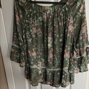 Floral Green Women's Top